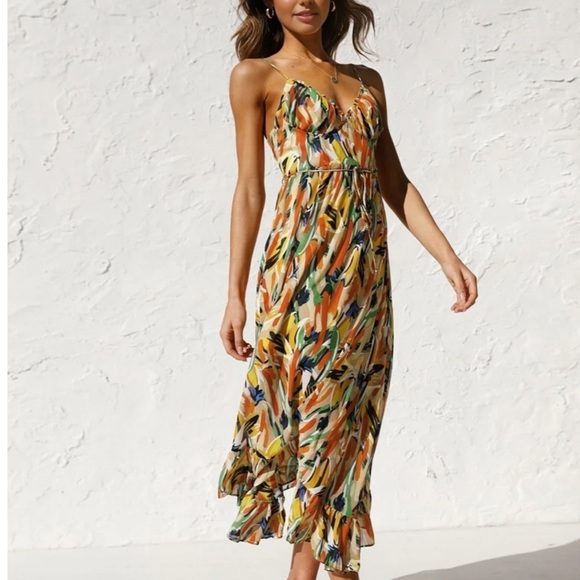 Commense Multi Color Print Midi Dress - Picture 4 of 4